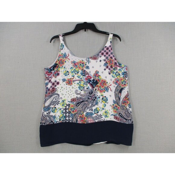 Chicos Paisley Floral Tank Top Blouse Sleeveless Printed Stretch Size 1 - Picture 5 of 16
